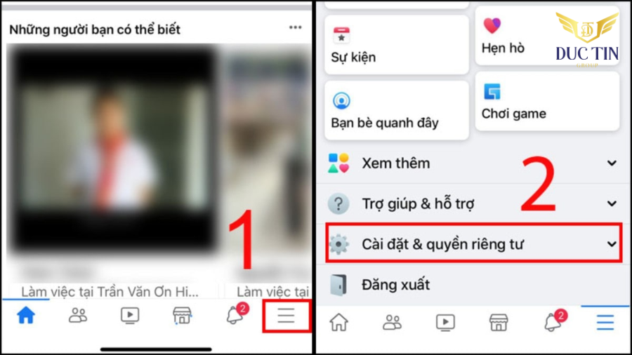 Chọn Cài đặt & quyền riêng tư